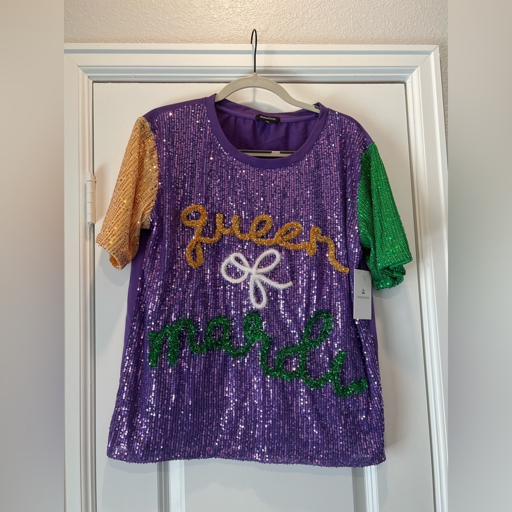 NWT Mardi Gras Blouse!💜💛💚